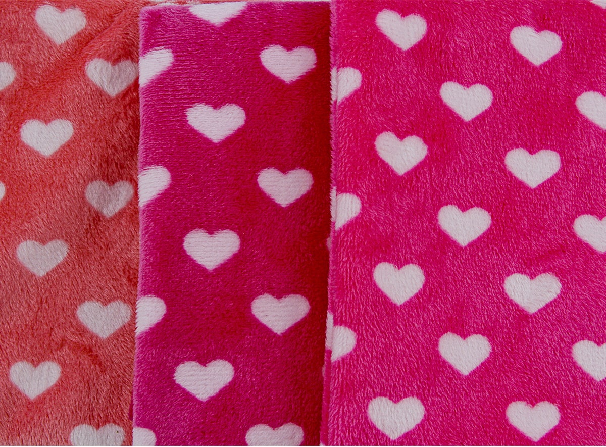 Tela de peluche microvelboa corazones 1.5 mm 9065